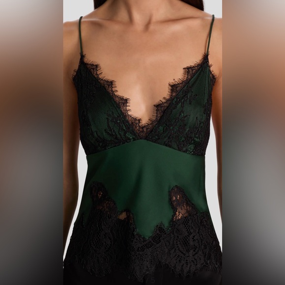 Alice + Olivia Tops - Alice + Olivia Claudia V Neck Lace Slip Top